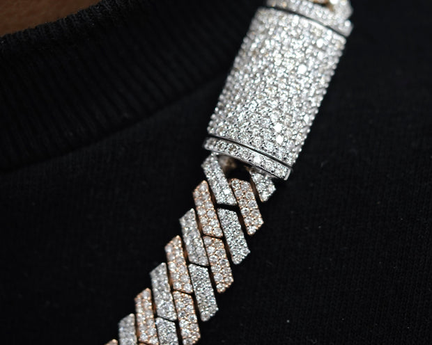 Bust Down Miami Cuban 14k Rose/White Gold