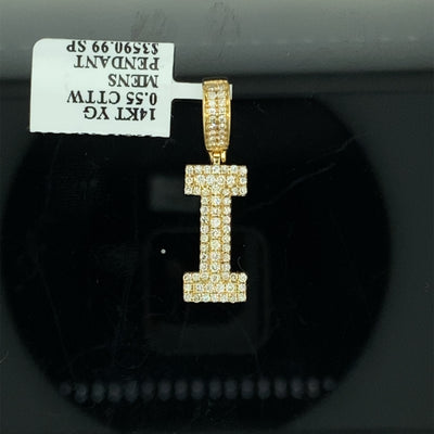 Letter i Pendant 14K Yellow Gold