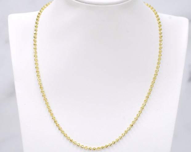 Yellow Gold Moon Cut Chain 3mm 14K