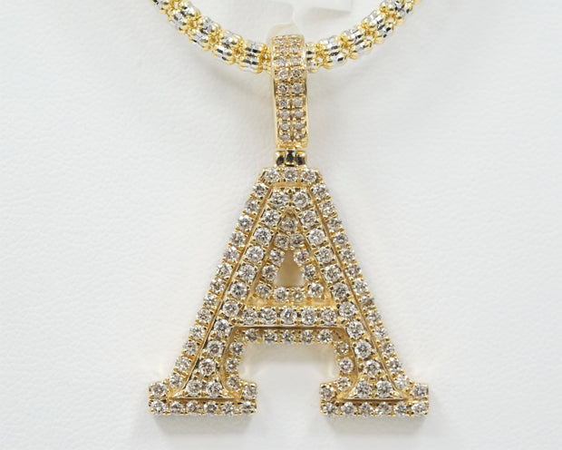 Diamond Letter A 14K Yellow Gold