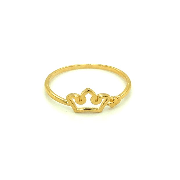 Solid Gold Crown Ring 14K