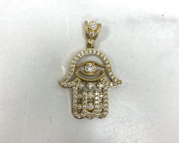 Hamsa Outline 14K Yellow Gold