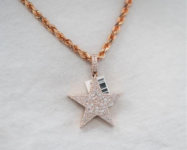 2.5Ct Diamond Star Pentagram Pattern 14K Rose Gold