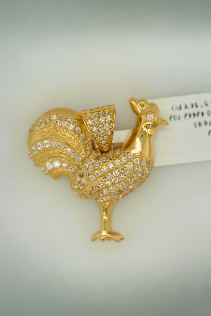 Rooster 14K Yellow Gold 1.5 Inch