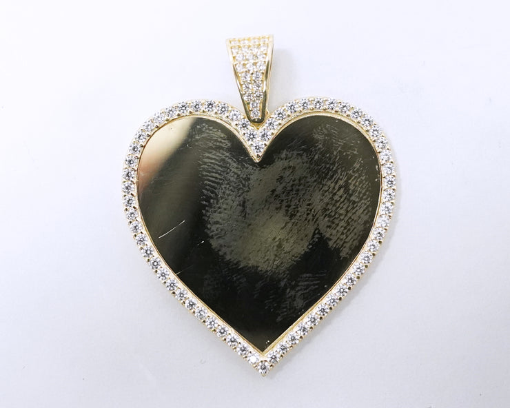 Heart Photo / Memorial Pendant 14K Yellow gold