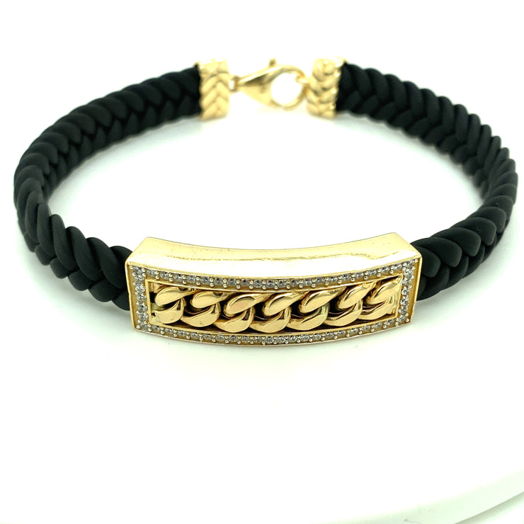 Rubber & Gold  Cuban Bracelet