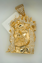 Jesus Face 14K Yellow Gold 14K