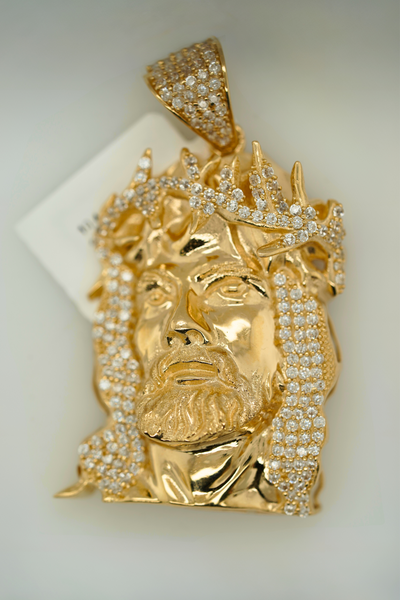 Jesus Face 14K Yellow Gold 14K