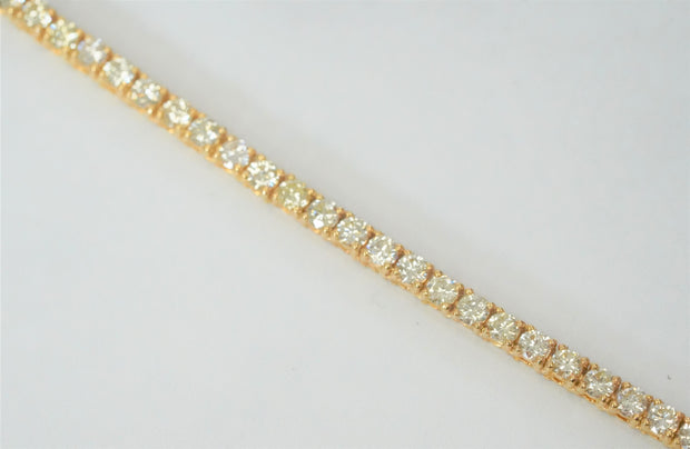 Diamond Tennis Chain 14K Yellow Gold 9 Pointer