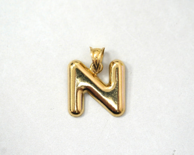 Letter N Pednant 14K Yellow Gold