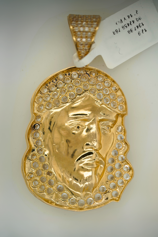 Jesus Face 14K Yellow Gold 14K