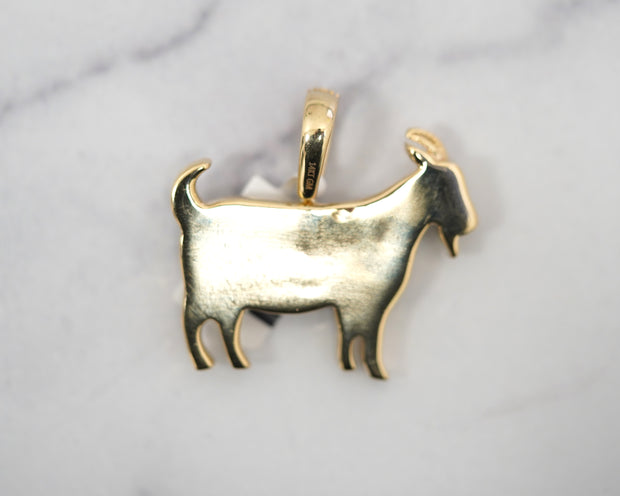 2.97 CT Round Diamond Goat With Outline 1.25 in 14k Yellow Gold