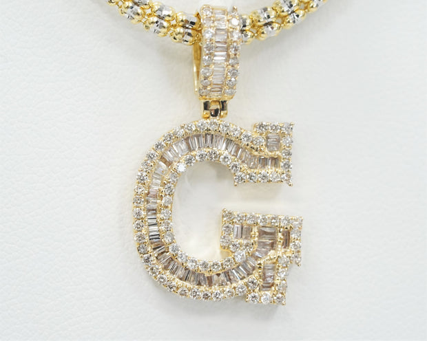 1.08 Ct Diamond Baguette Letter G 14K Yellow Gold