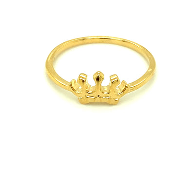 Solid Gold Crown Ring 14K