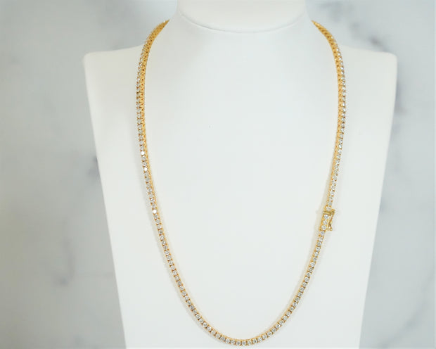 20,2 Ct Tennis Chain 15 Pointers 14K Yellow Gold