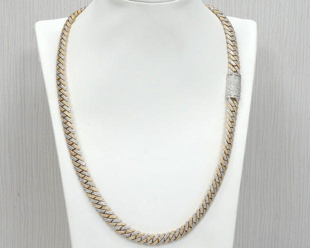 19.5Ct Diamond Chain 10K Yellow/White Gold