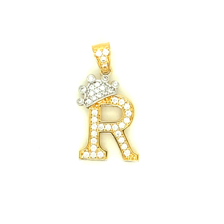 Letter R Pendant 14K Yellow Gold