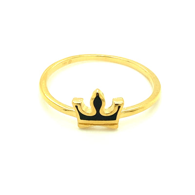 Solid Gold Crown Ring 14K