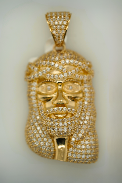 Jesus Face 14K Yellow Gold 14K