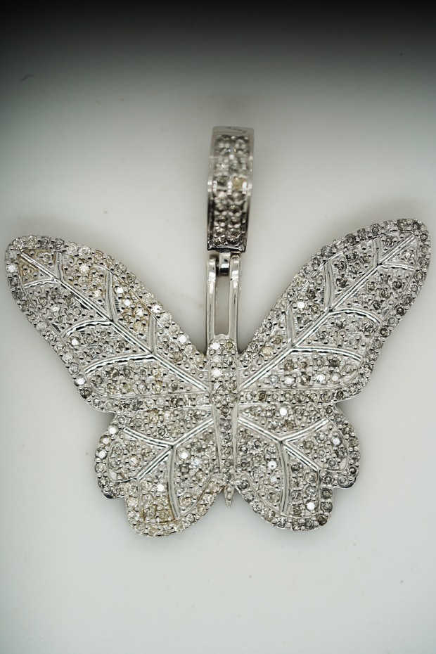 White Gold DIamond Butterly Charm Pendant