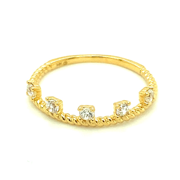 Solid Gold Crown Ring 14K