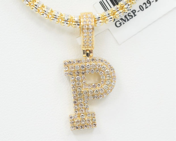 Letter P Pendant 14K Yellow Gold