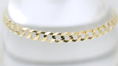 Curb Cuban Anklet 14K Yellow Gold