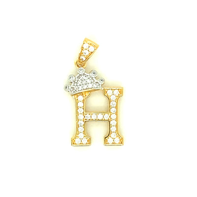 Letter H Pendant 14K Yellow Gold