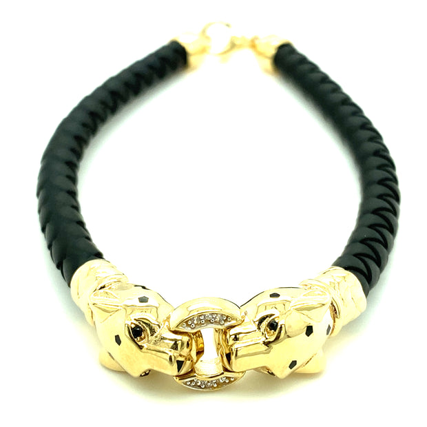 Rubber & Gold Cheetah Bracelet