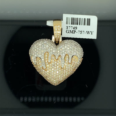 Heart Pendant Charm 14K Yellow gold