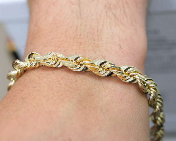 Solid Rope Bracelet 14K Yellow Gold