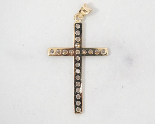 CZ Cross 14k Yellow Gold