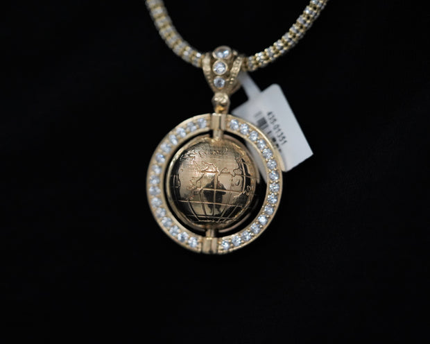 Globe Pendant 14K Yellow Gold