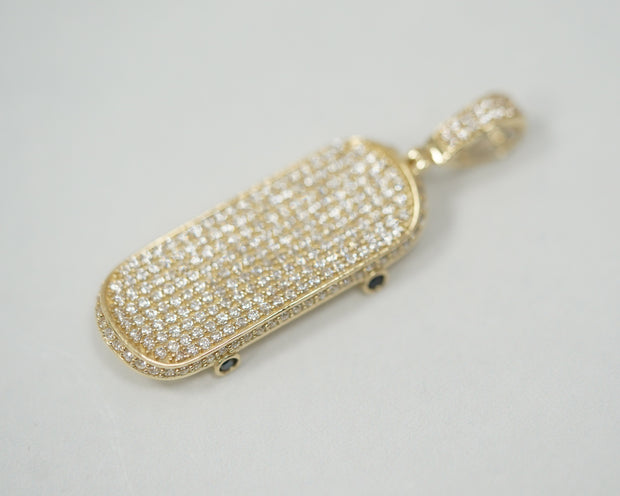 CZ Skate Board 14K Yellow Gold