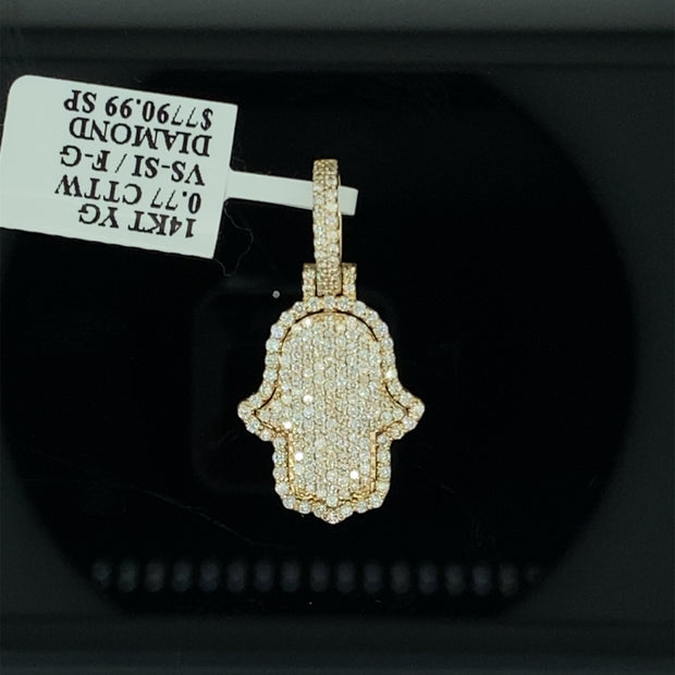 0.81 Ct Diamond Hamsa 14K Rose Gold