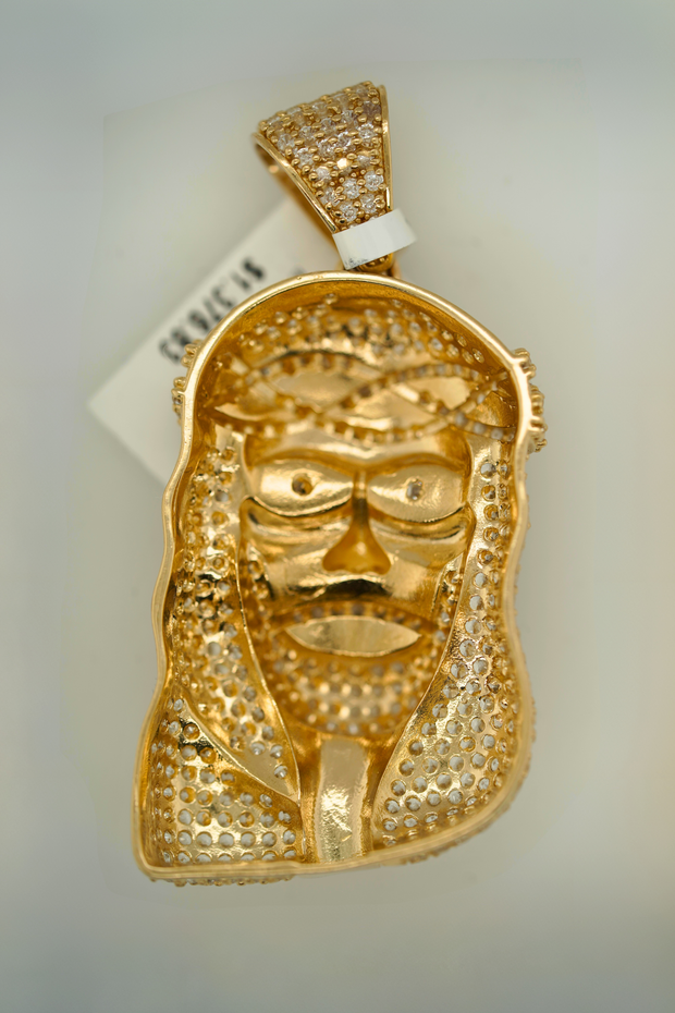 Jesus Face 14K Yellow Gold 14K