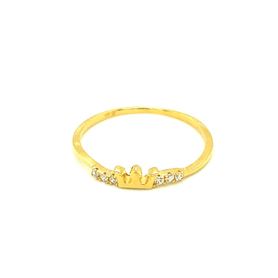 Solid Gold Crown Ring 14K