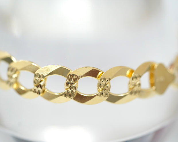 Curb Cuban Bracelet 14K Yellow Gold 12MM