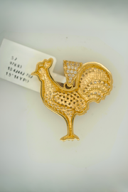 Rooster 14K Yellow Gold 1.5 Inch