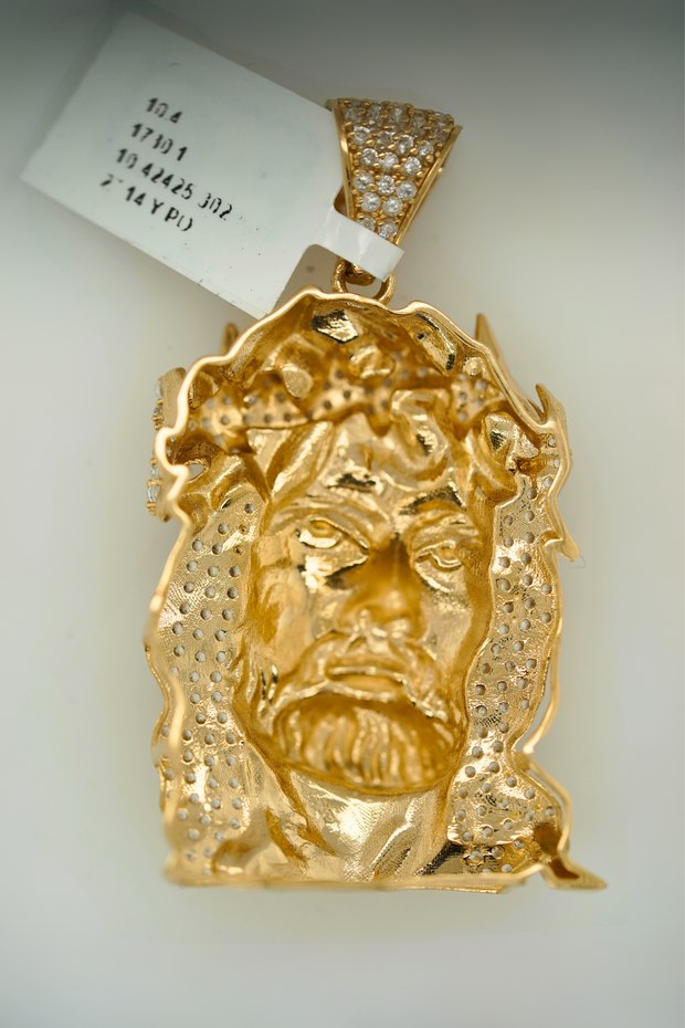 Jesus Face 14K Yellow Gold 14K