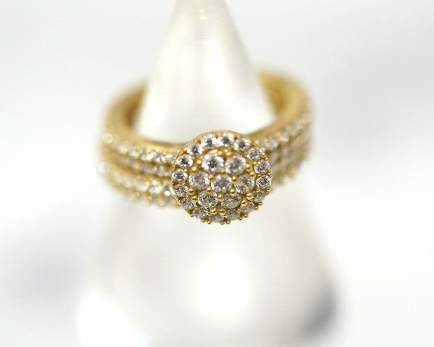 Round CZ 14K Yellow Gold