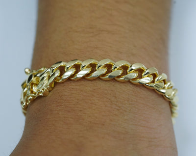 Solid Miami Cuban Bracelet 10k 6mm Yellow Gold