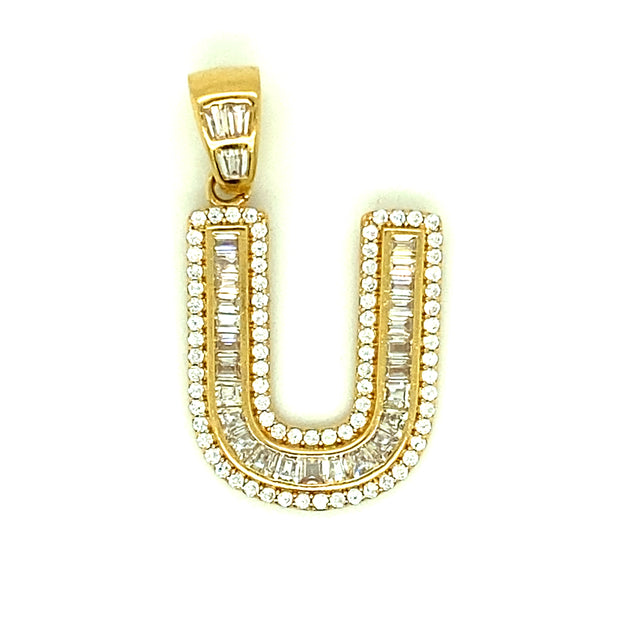 Letter U 14K Yellow Gold