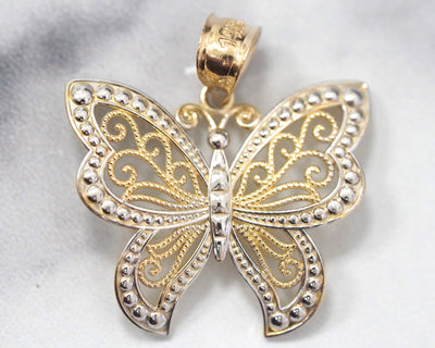 Butterfly Pendant 14K Yellow Gold