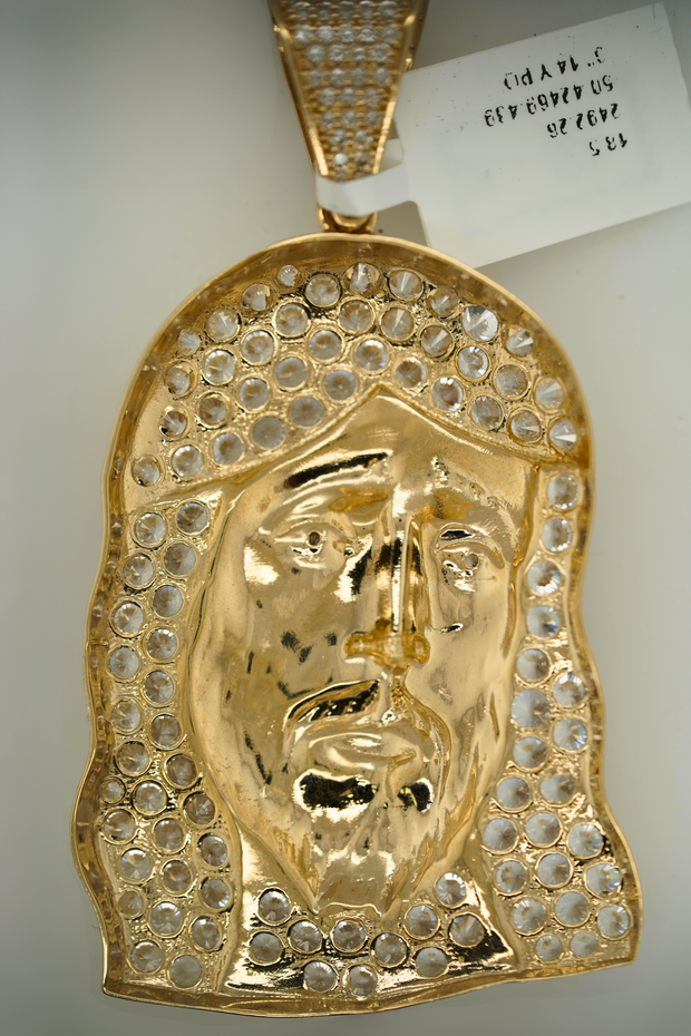 Jesus Face 14K Yellow Gold 14K