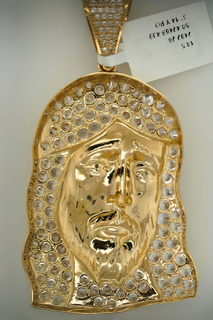 Jesus Face 14K Yellow Gold 14K