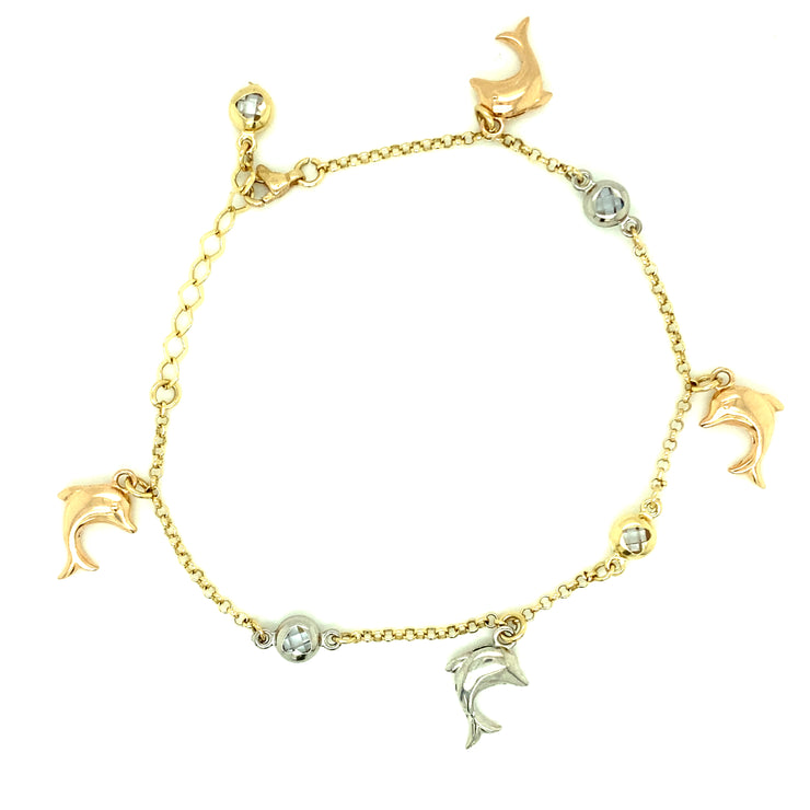 Charm Bracelet 14K Tri-color