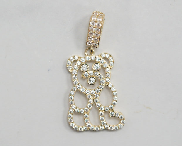 CZ Bear 14k Yellow Gold