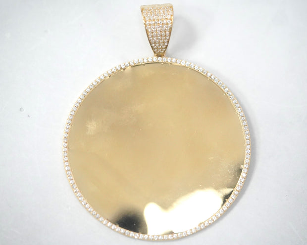 Extra Large Photo Pendant 14K Yellow Gold