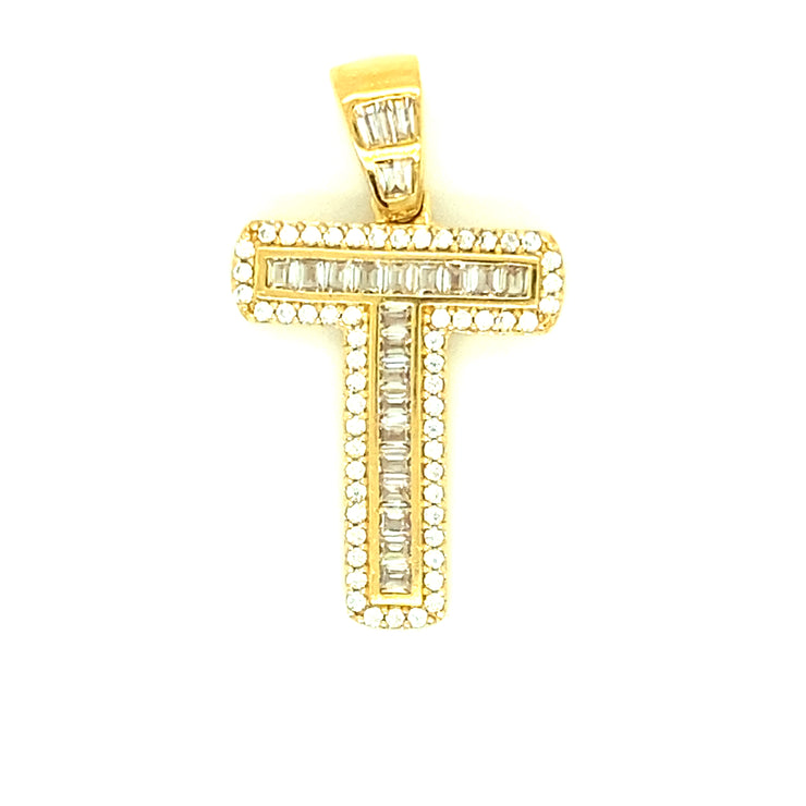 Letter T 14K Yellow Gold